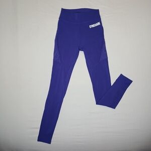 Gymshark Laser Cut High Waisted Leggings Rare Reflective Logo Running Purple Med
